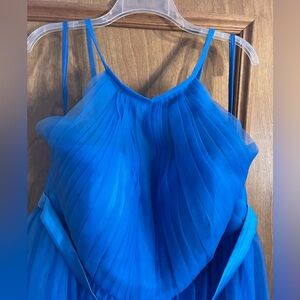 Elegant Blue Pleated Dress- Never worn